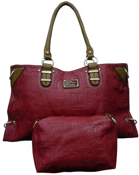 Bolsa Feminina Bordo com necessaire